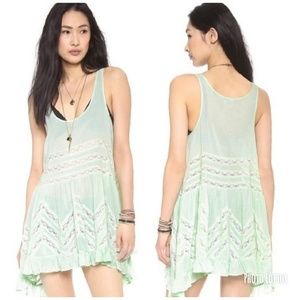 FP Voile and Lace Trapeze Slip in Mint Spring Gree